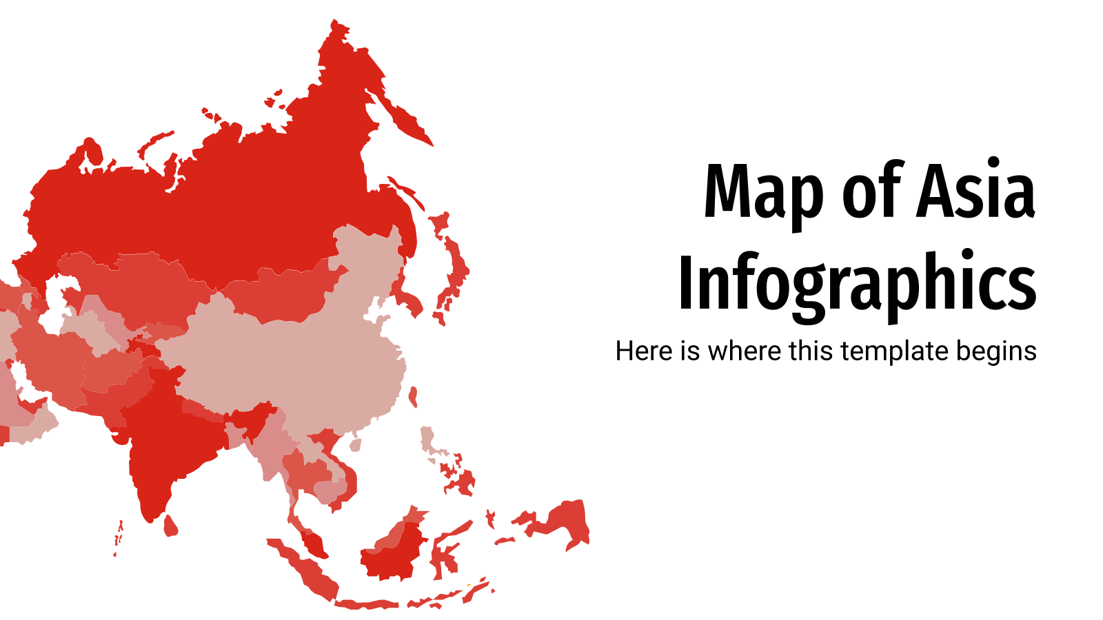 谷歌亚洲PPT幻灯片地图